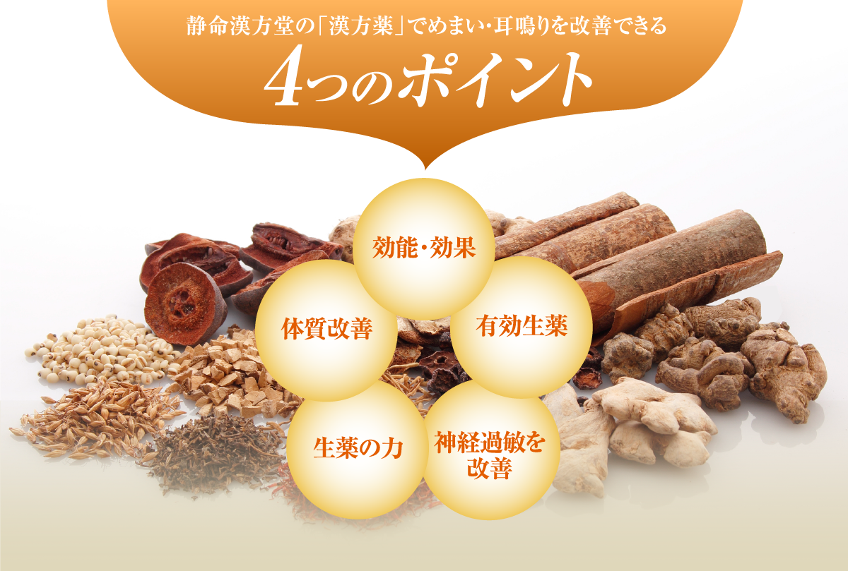 静命漢方堂の「漢方薬」でめまい・耳鳴りを改善できる